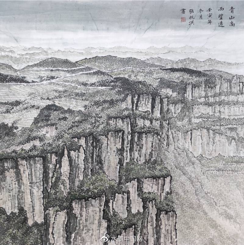 张抗洪山水画作品一一太行山系列__财经头条