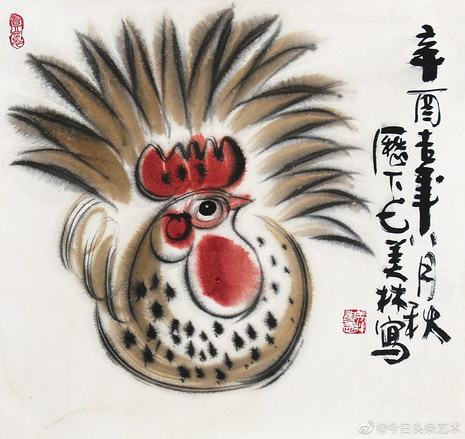 韩美林画笔下的鸡