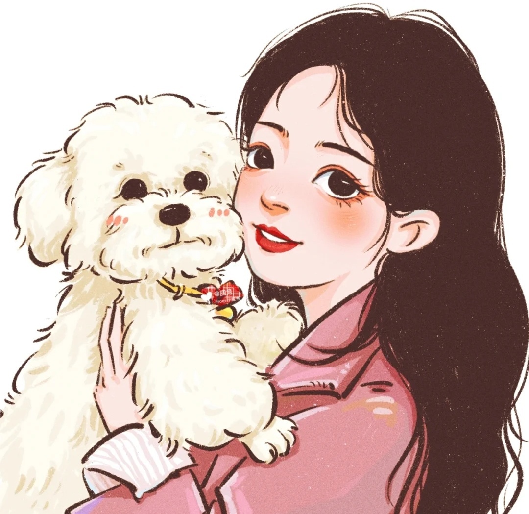 抱狗狗的女孩头像