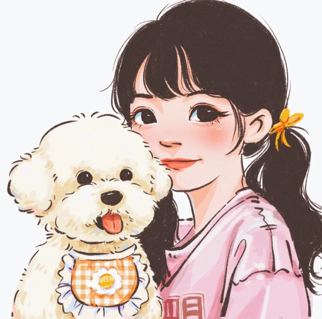 抱狗狗的女孩头像