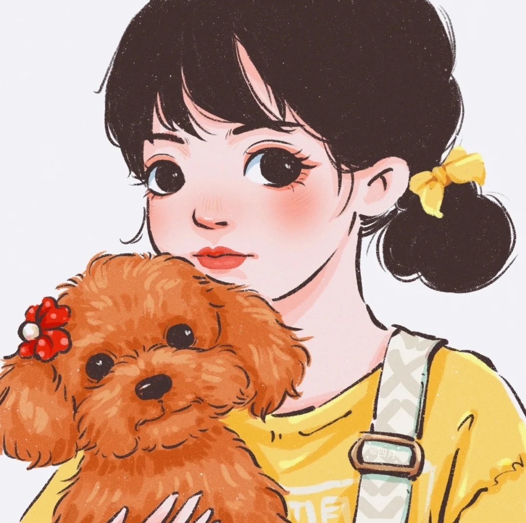 抱狗狗的女孩头像