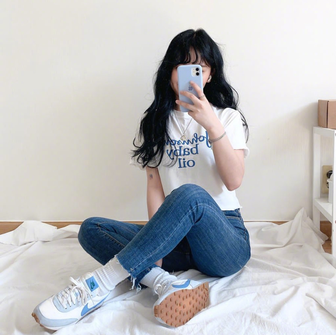 韩国学生妹的每日对镜穿搭自拍, 舒适又活力满满的青春感太喜欢了