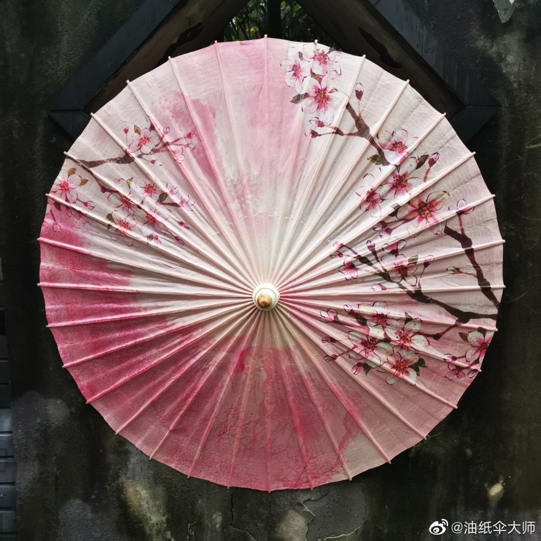 油纸伞十里桃花1m满穿加纱3000针古法满穿手艺伞不单单只是