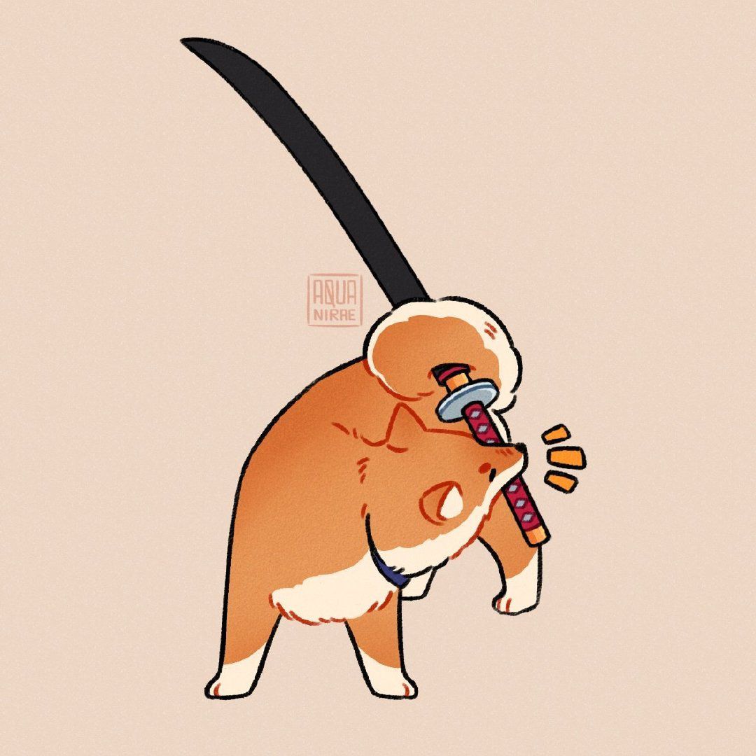 画师nirae创作的武士柴 (.twi:aquanirae)