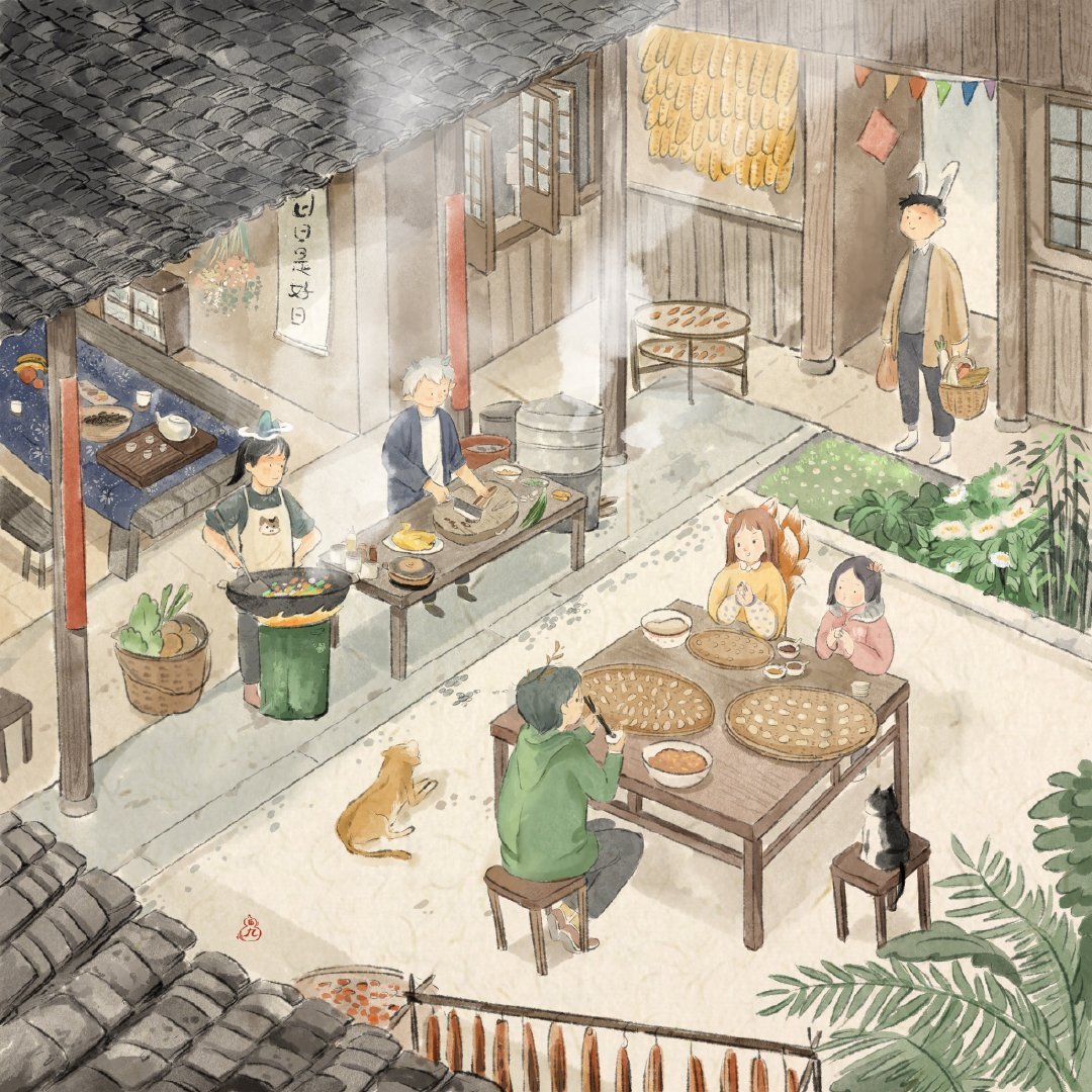充满人间烟火气息国风插画,普通日子的平凡……_高清图集_新浪网
