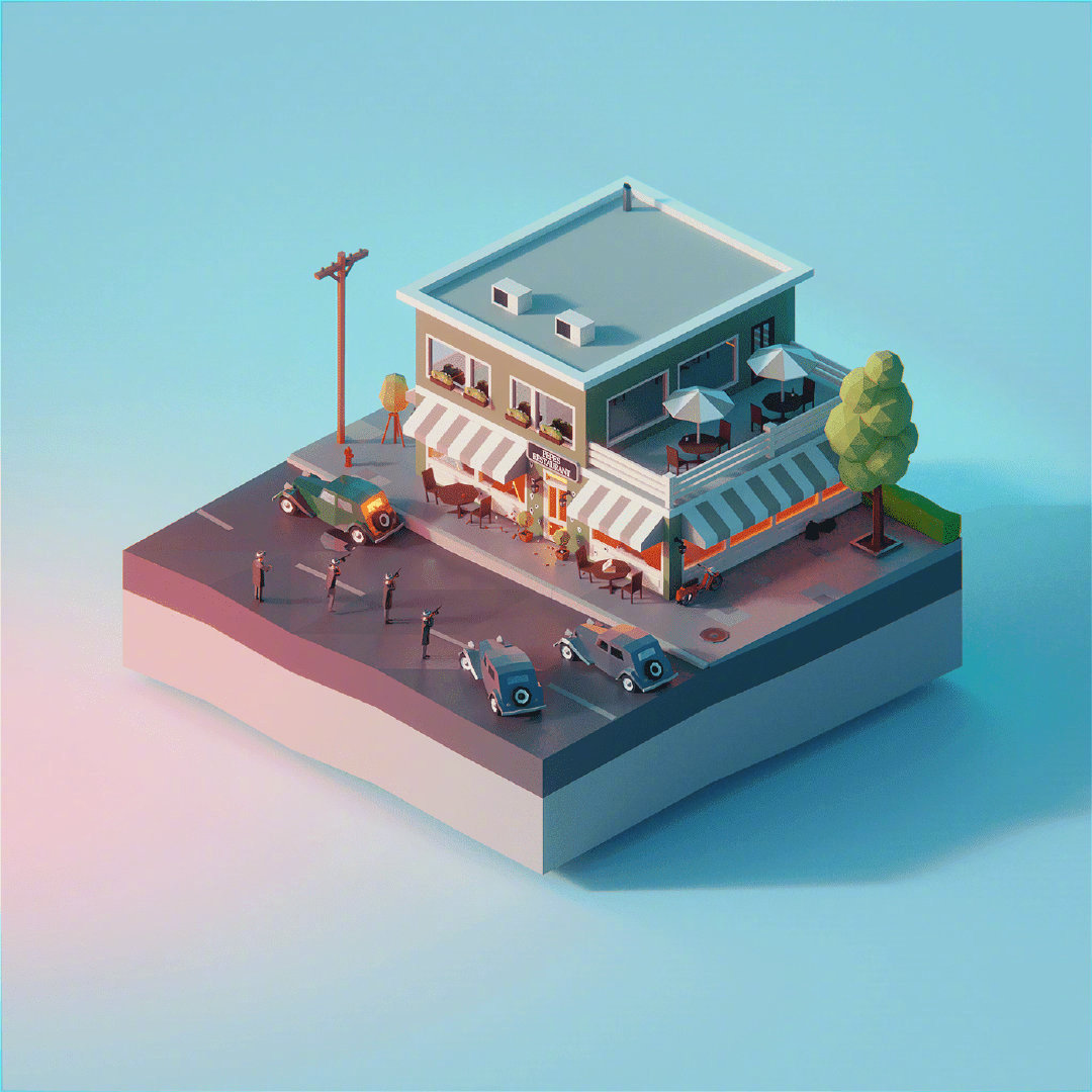 10 个复古未来派风格的 Low Poly 风格！__财经头条