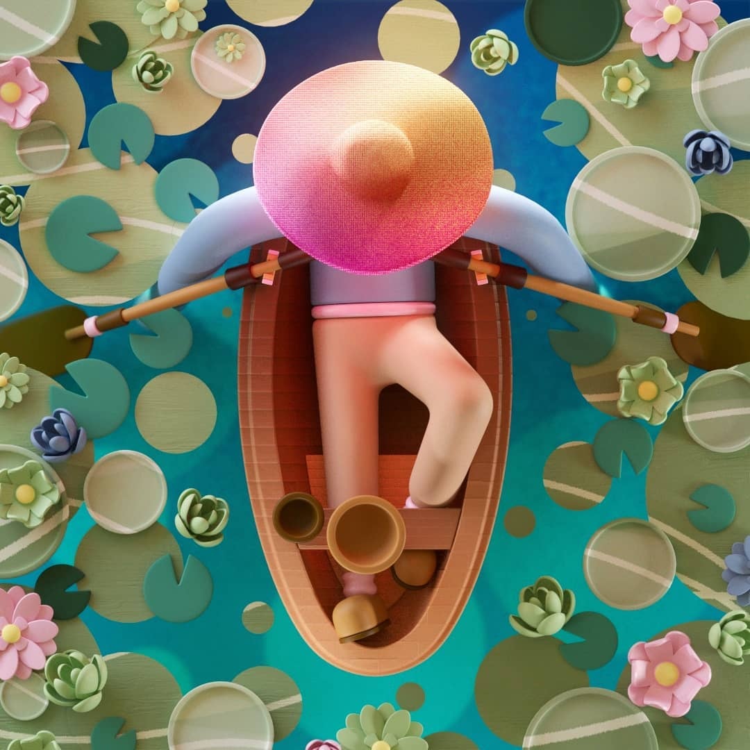 设计师romainbraccini喜欢用c4d进行插画创作