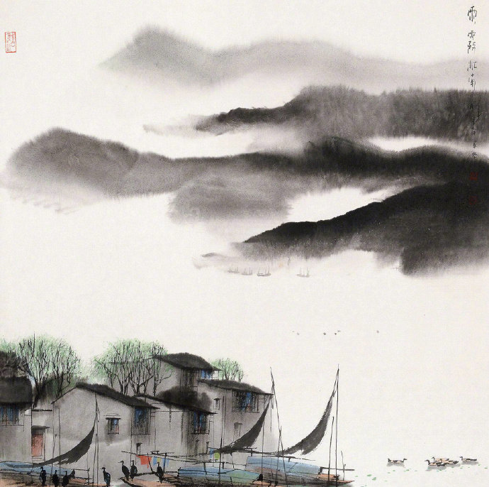 翠湿江南烟雨中