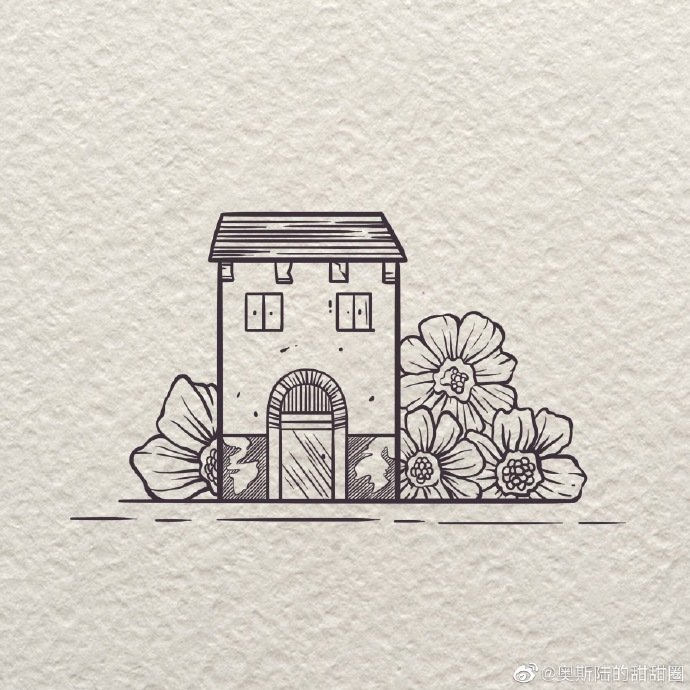 侧面房子简笔画可爱图片