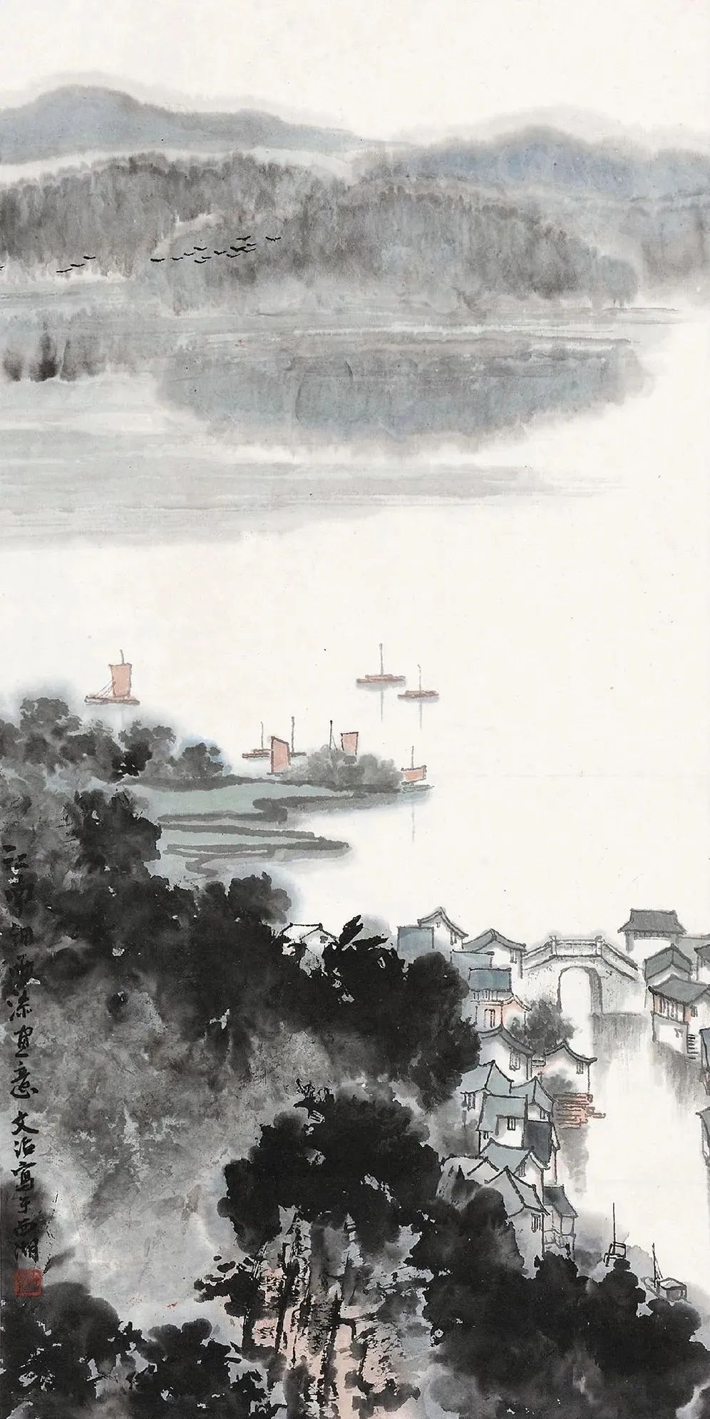 大师画雨景清润至极