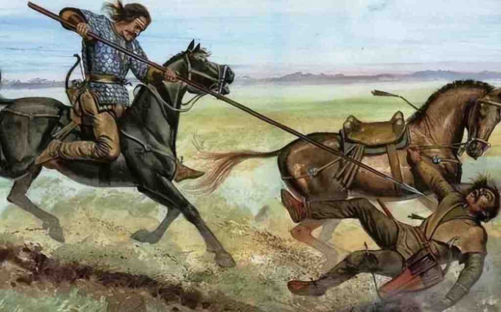 另一半骑兵维持阵型,徐徐而进,提防伏兵,同时弓箭手,标枪手和步兵一律