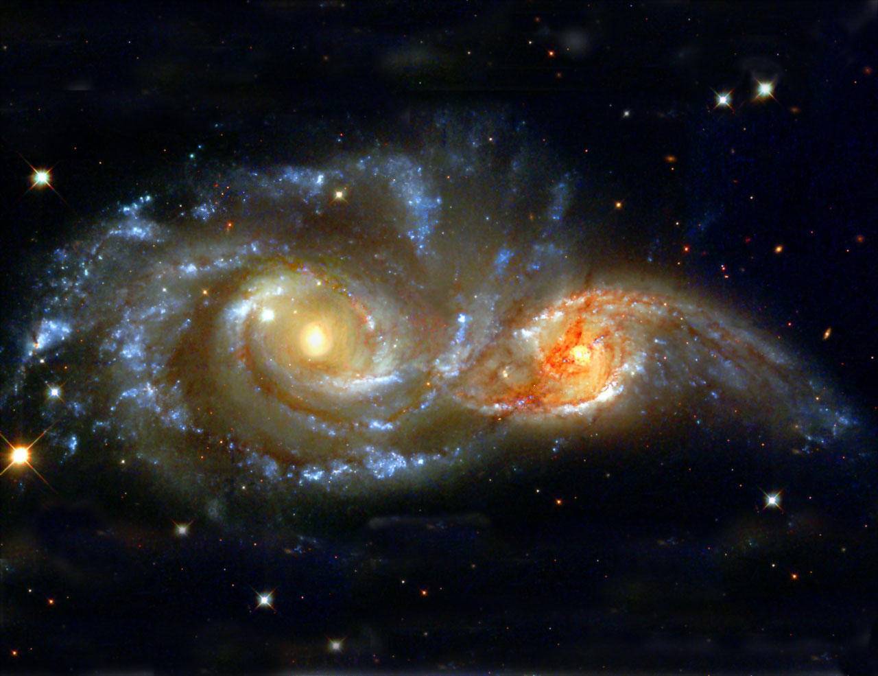 个星系合并成了一个巨大的椭圆形星系,或者如维拉德所说的海滩球形状