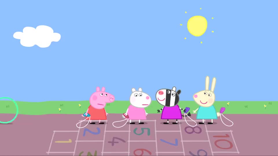 小猪佩奇佩奇跳绳技术可不怎么行才跳了五个就不行了真丢人