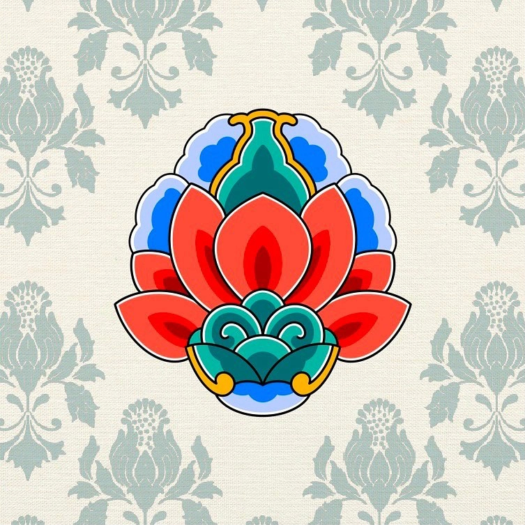 传统彩色小花纹图样,转发收藏