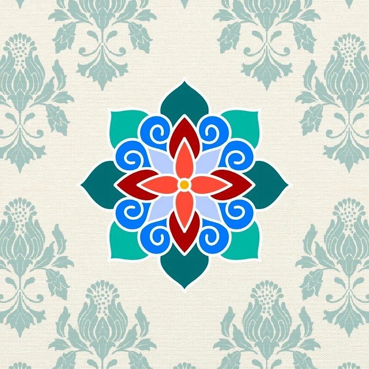 传统彩色小花纹图样,转发收藏