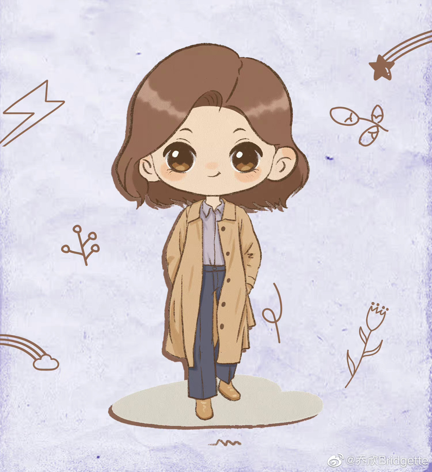 乔欣晒q版郑达前的ootd～ 简直太可爱了吧_高清图集_新浪网