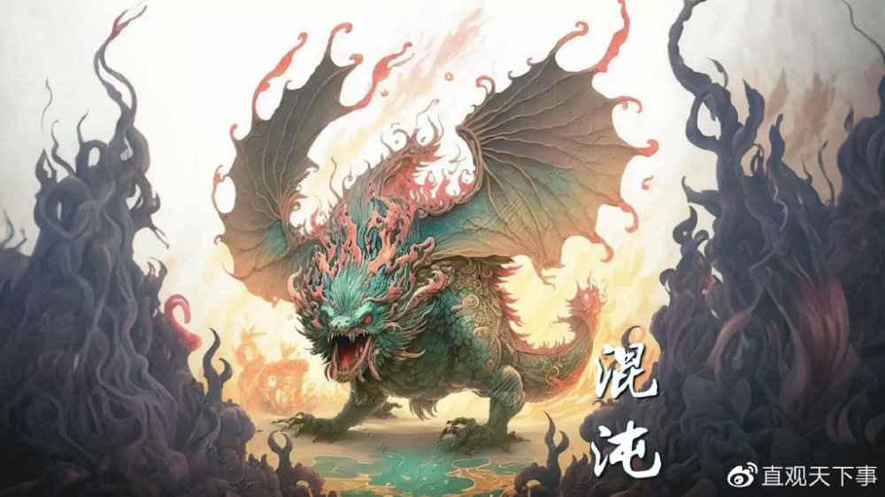 山海经异兽:混沌,四大凶兽之一,如犬似熊而无爪|帝江|太阳神|形状|五脏|食物_新浪新闻