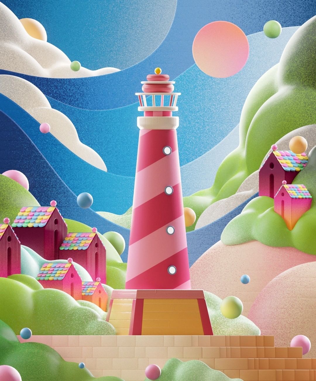 设计师romainbraccini喜欢用c4d进行插画创作