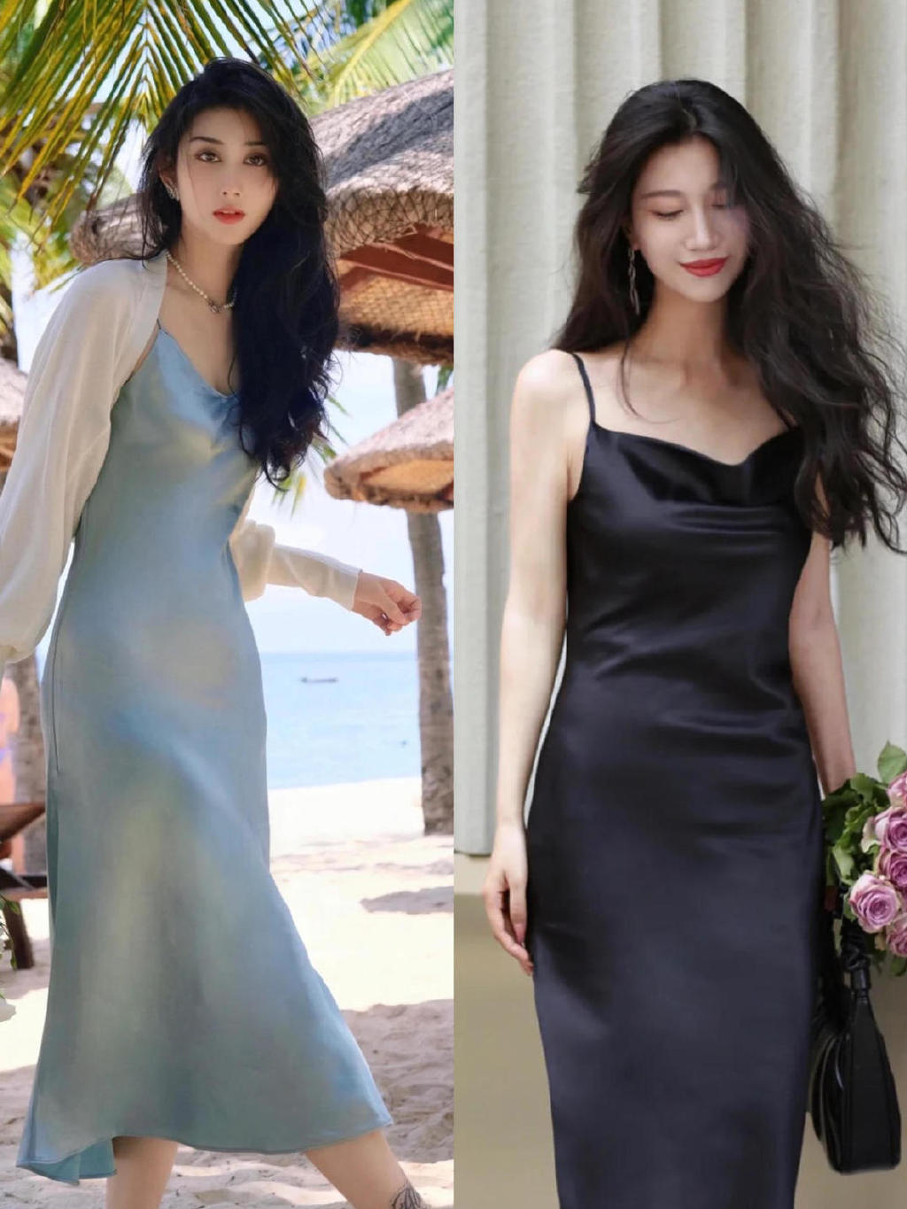 第二,吊带裙的搭配