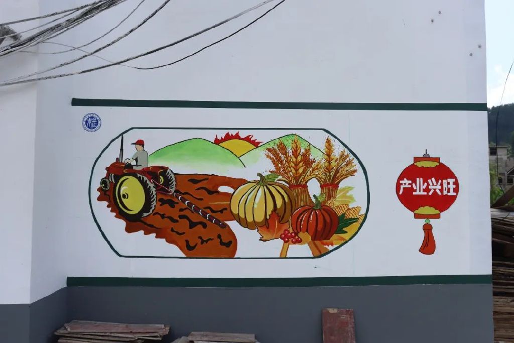 "艺心黔行"乡村振兴促进团成果显著,共为扶堰村绘制了10余幅墙绘
