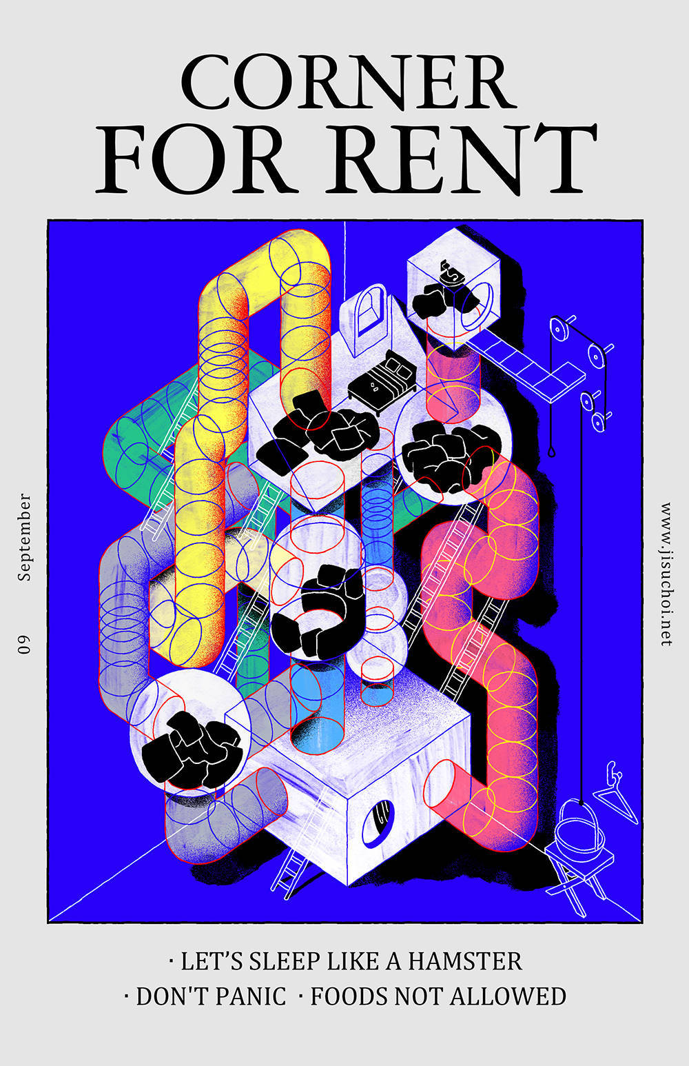 韩国高产插画师 的一组孟菲斯风格立体插画