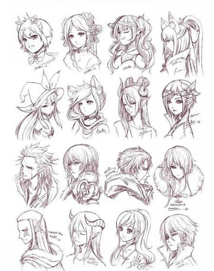 百十款动漫角色发型绘制参考.