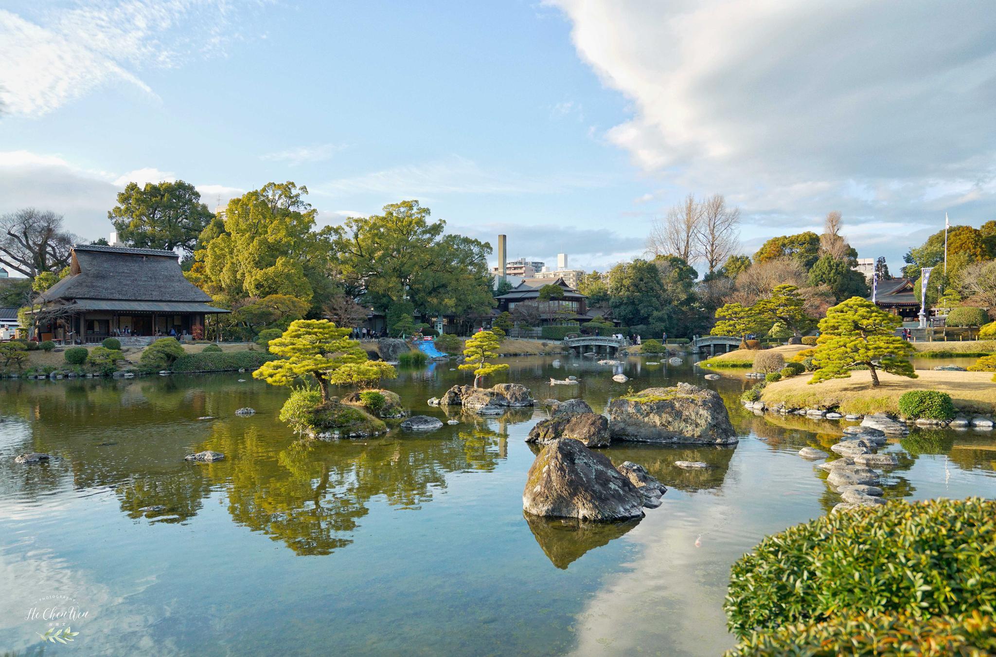 日本著名的庭园犹如一座巨型山水盆景游客慕名而来