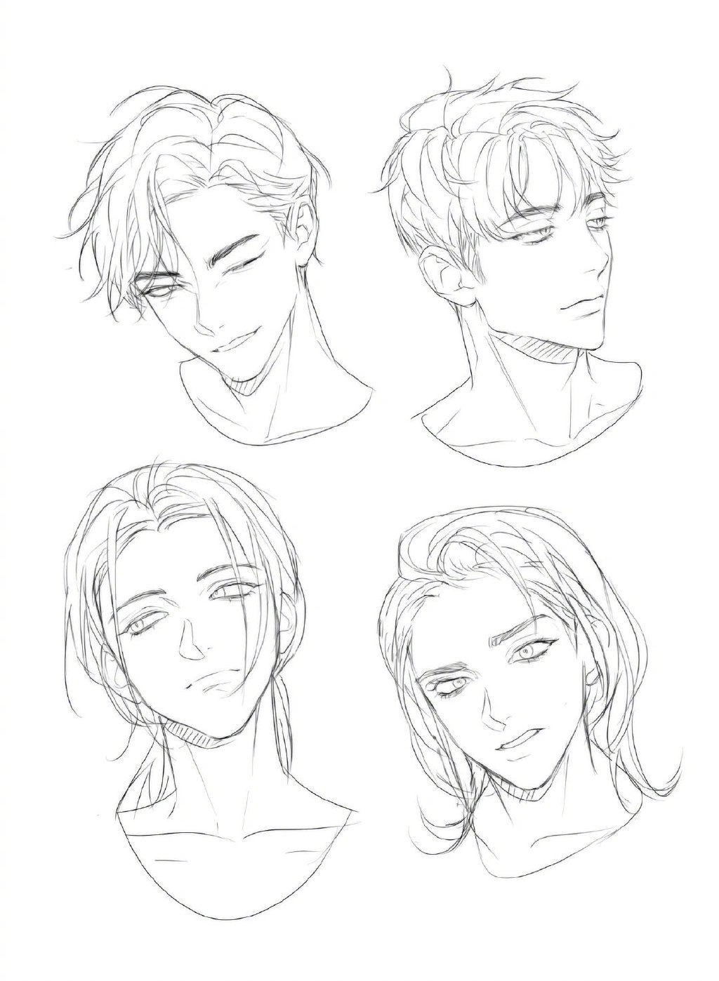 一些关于动漫男生发型参考麻竹绘制练手
