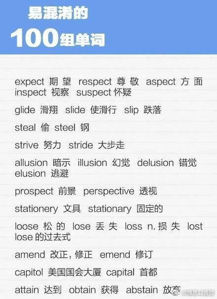 90%的人都会弄错的100组单词__财经头条