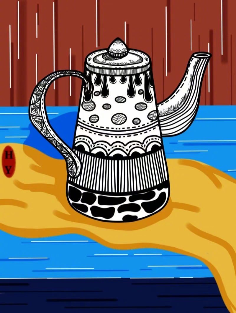 黑白线描装饰画素材