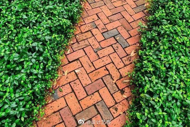 小院设计有温度的红砖铺地