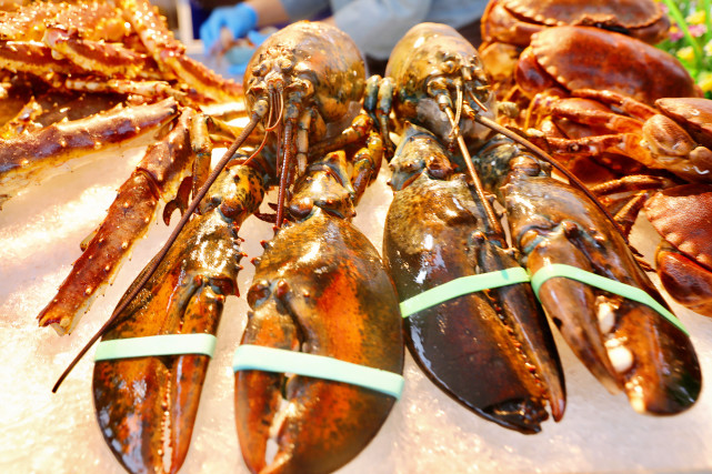 海鲜品种超多,超大的帝王蟹,波士顿龙虾,三文鱼刺身,基围虾,螃蟹琳琅