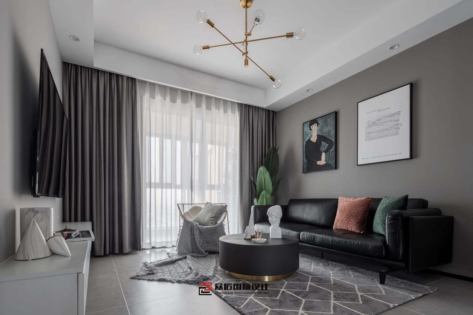 91 现代北欧风格住宅丨众匠设计黑白灰格调 莫兰迪色系 高清图集 新浪网