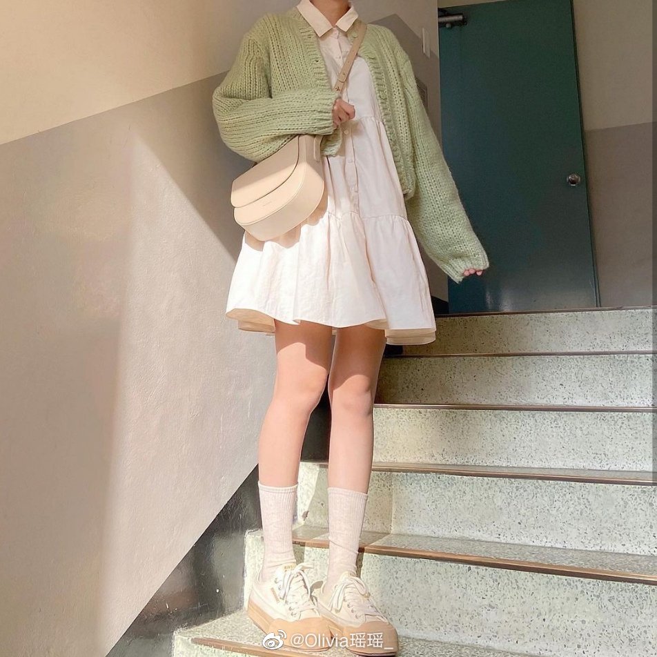 学院风甜美休闲少女感十足的穿搭