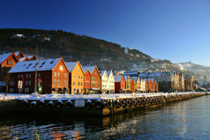 一座悠闲的北欧小镇挪威bergen