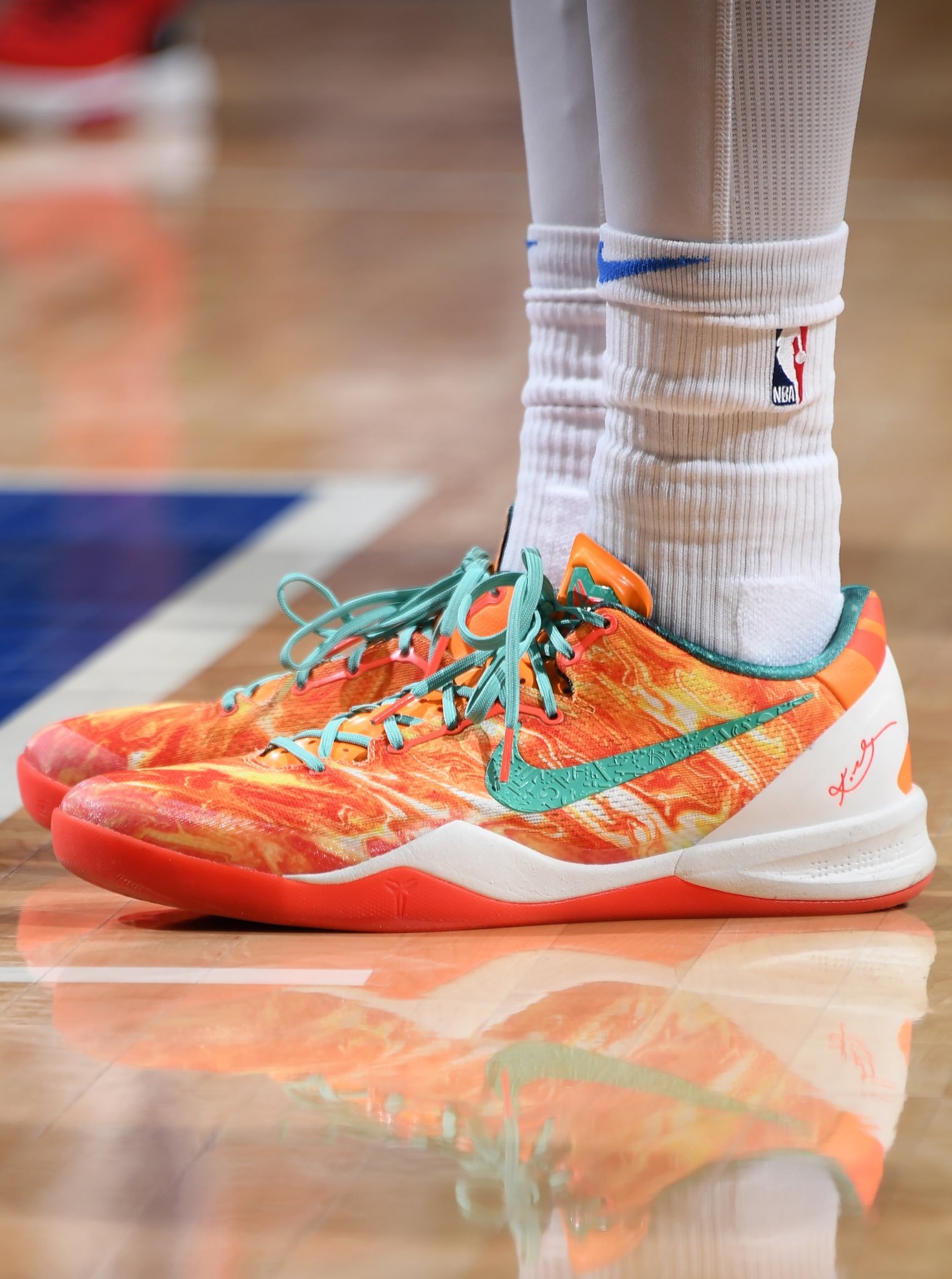 91 今日nba球员上脚球鞋马尔卡宁 lebron 12 elite 兰福德 lebr