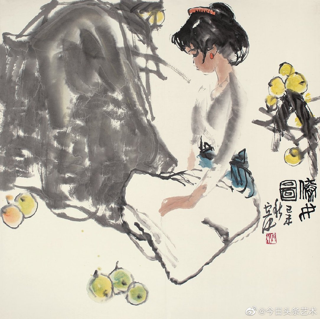 画家卢沉人物画