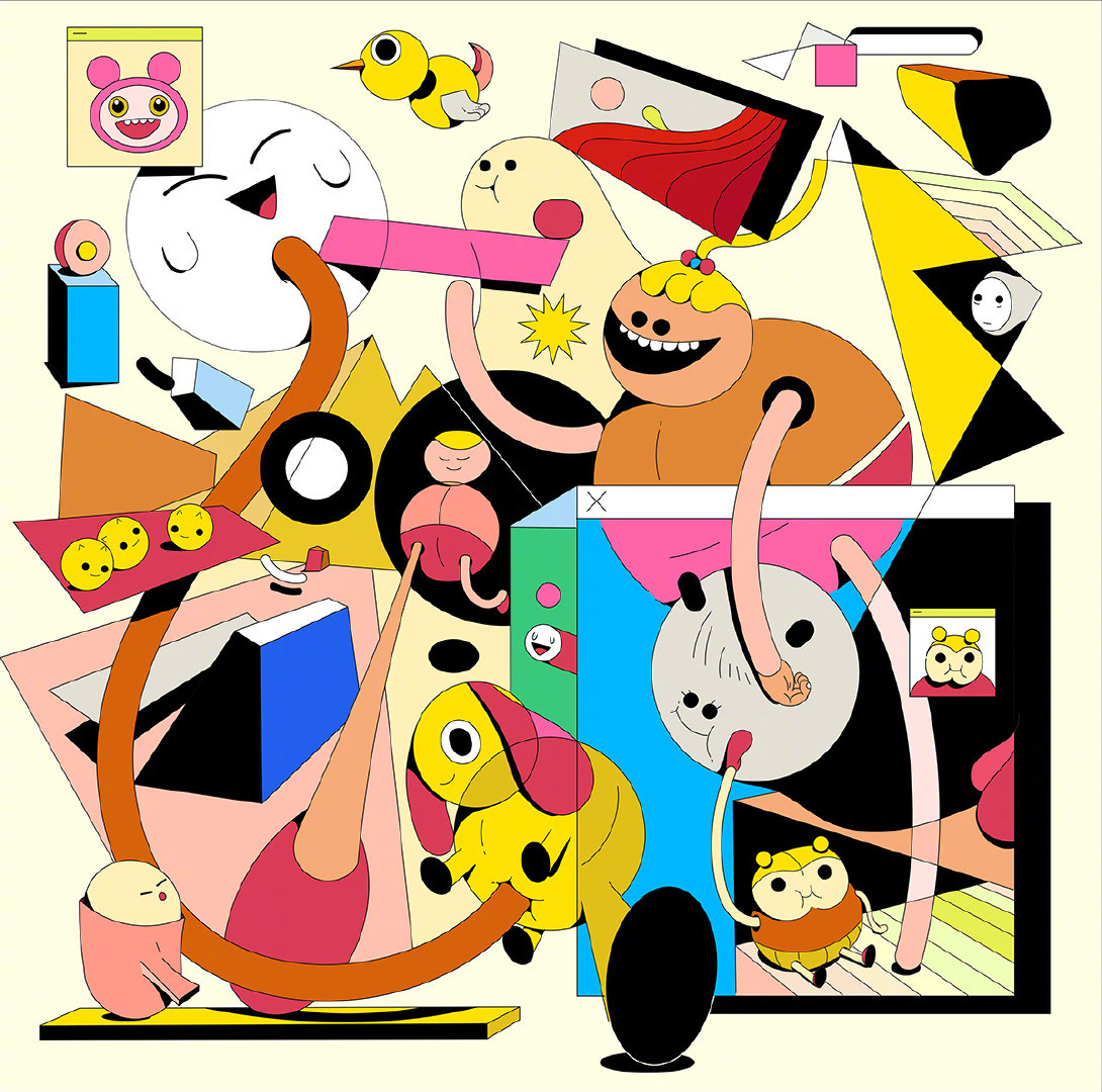 插画师 anil rinat 喜欢以干净的几何形状绘制插画