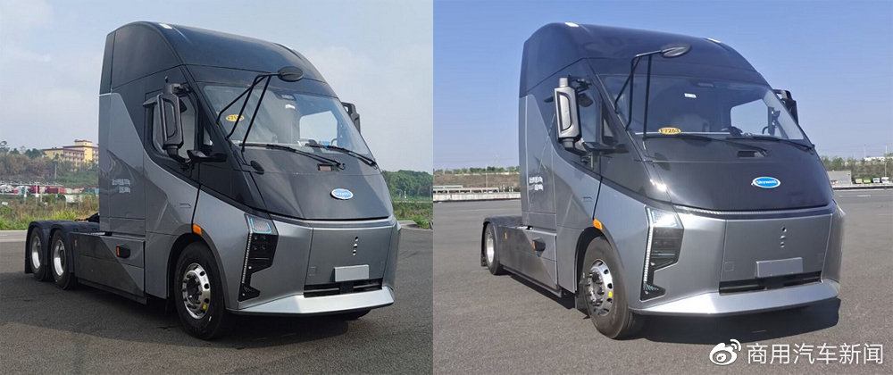 南京金龙新款重卡曝光酷似子弹头采用换电双电机驱动