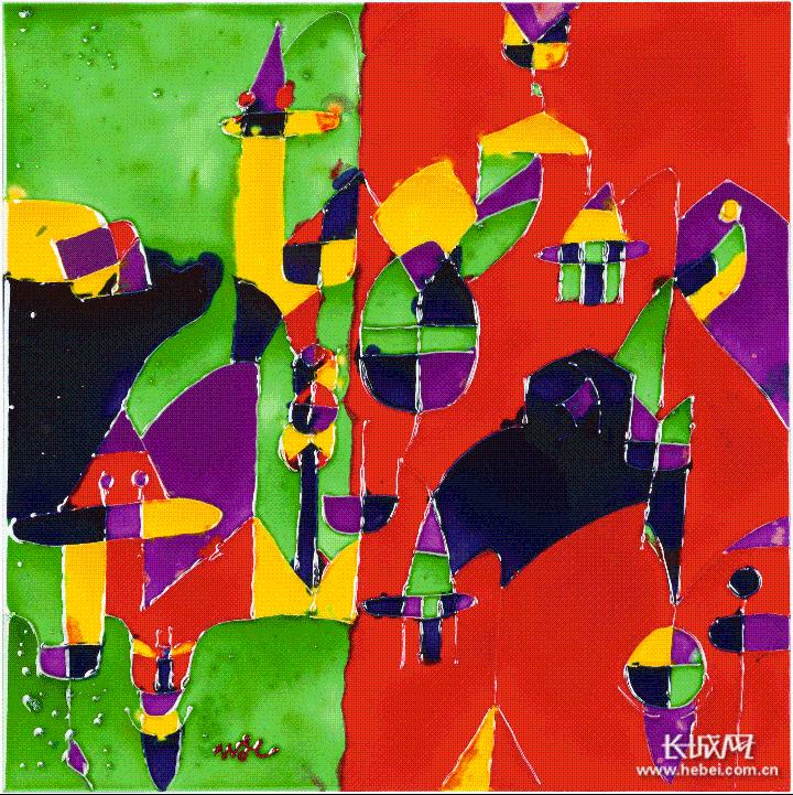 王加林三彩釉画作品在石家庄美术馆展出