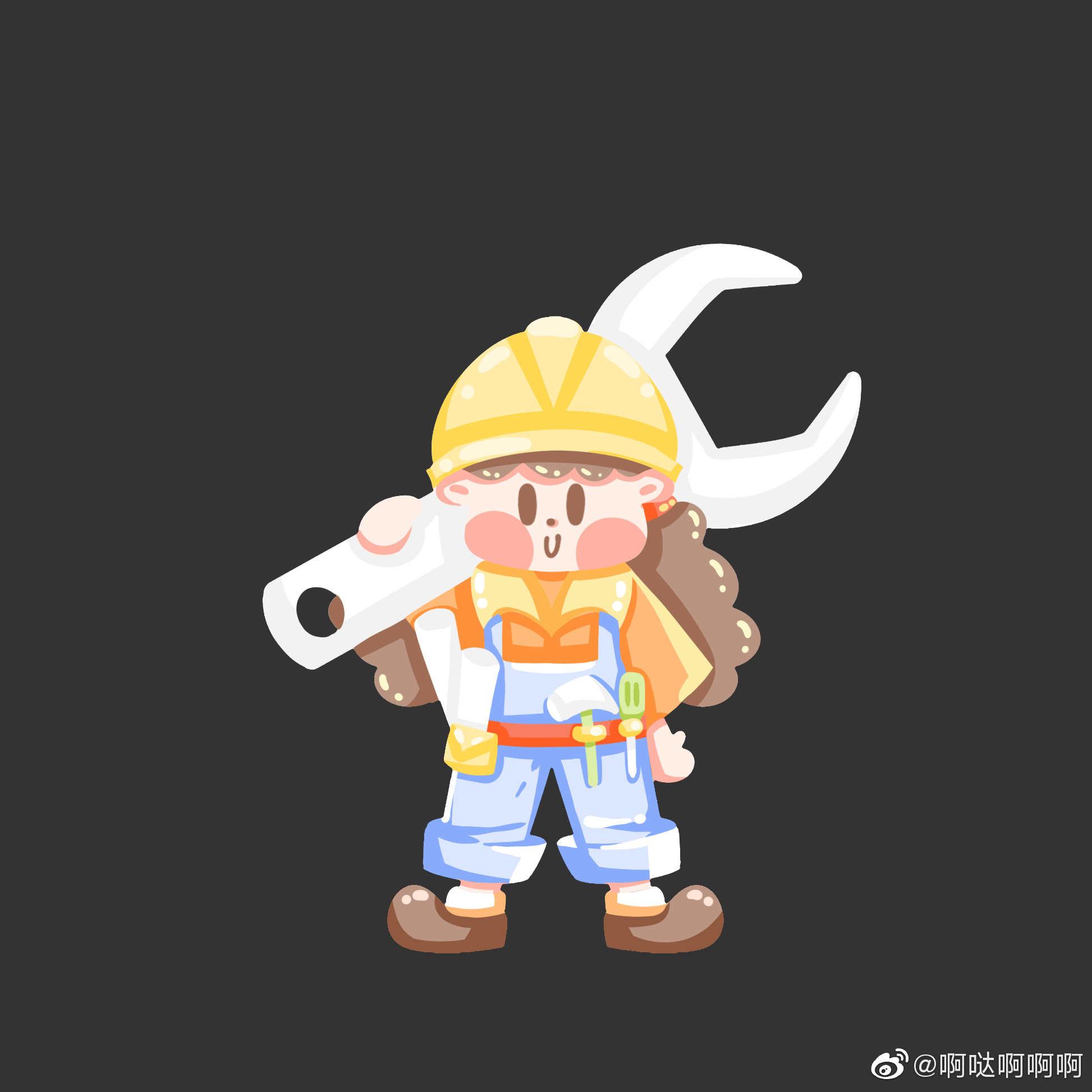 一个包工头小可爱的绘画过程 | 作者:@啊哒啊啊啊_高清图集_新浪网