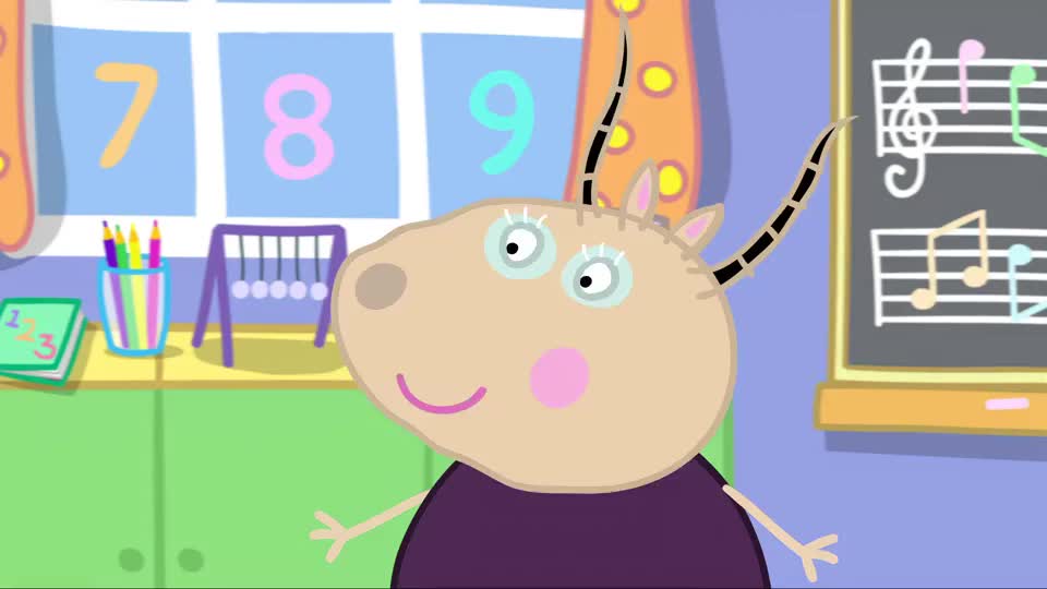 小猪佩奇孩子们学跳舞羚羊夫人辛苦了差点把教室给震塌