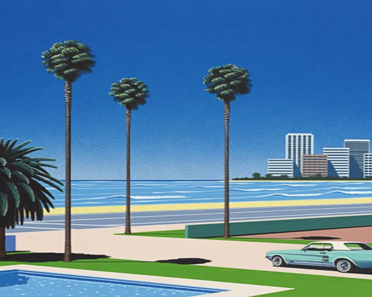 蓝色的夏永井博