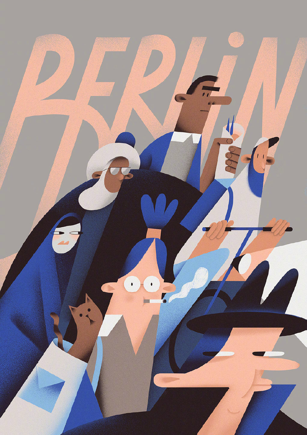 插画师taniayakunova67夸张有趣的人物矢量风格插画