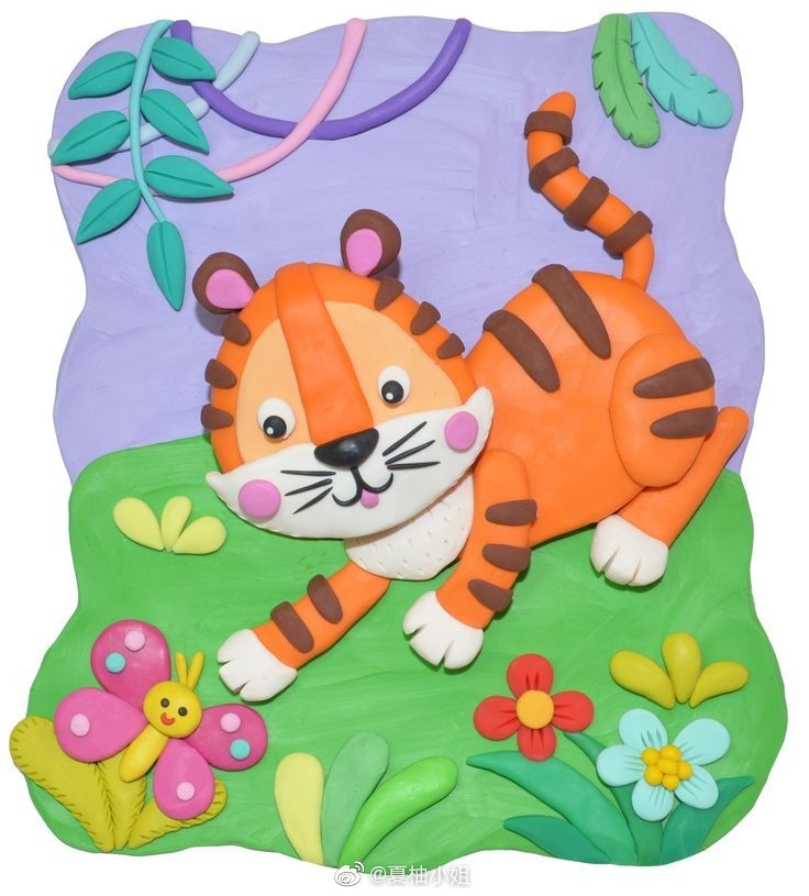 卡通粘土浮雕画