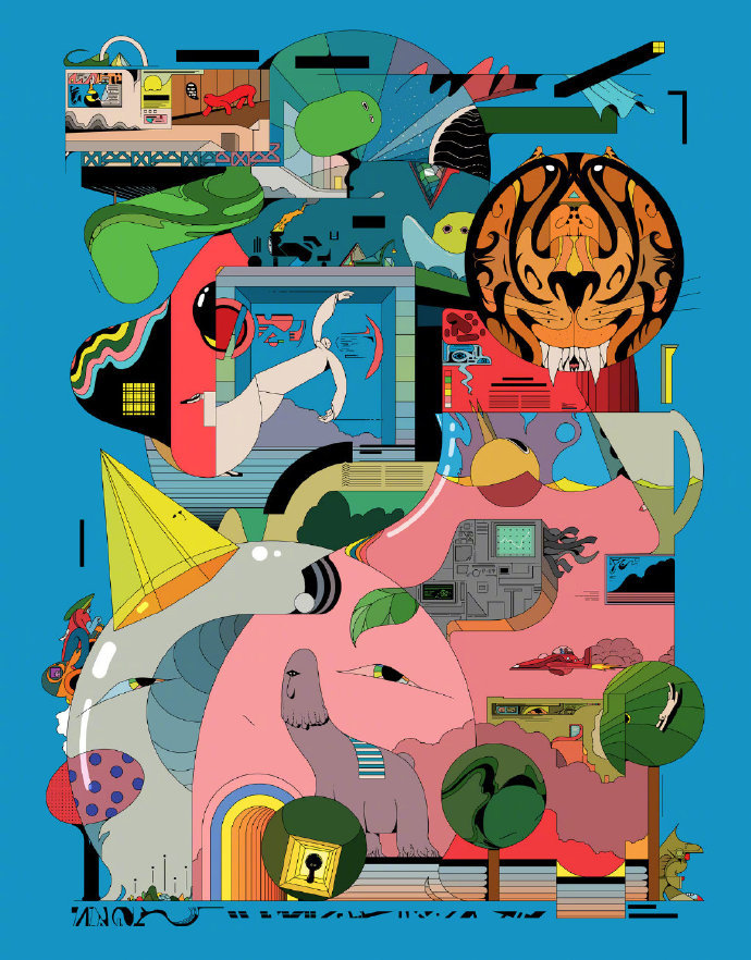 融合多种元素抽象插画 插画师 ori toor