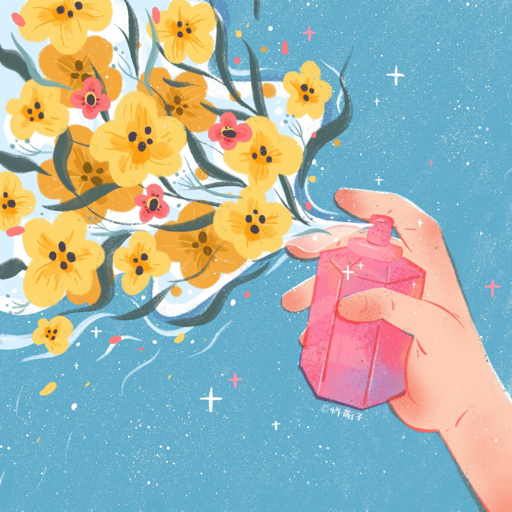 《春日》系列插画作品