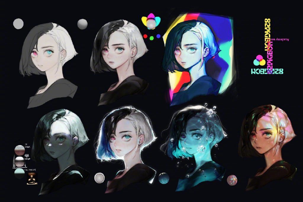 不同光源下的头像光影参考