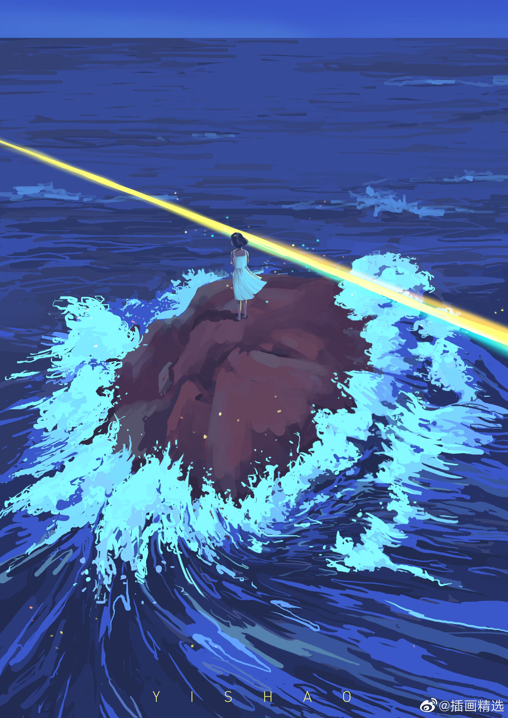 内心深处的世界,总是孤独的,一组平静的场景插画