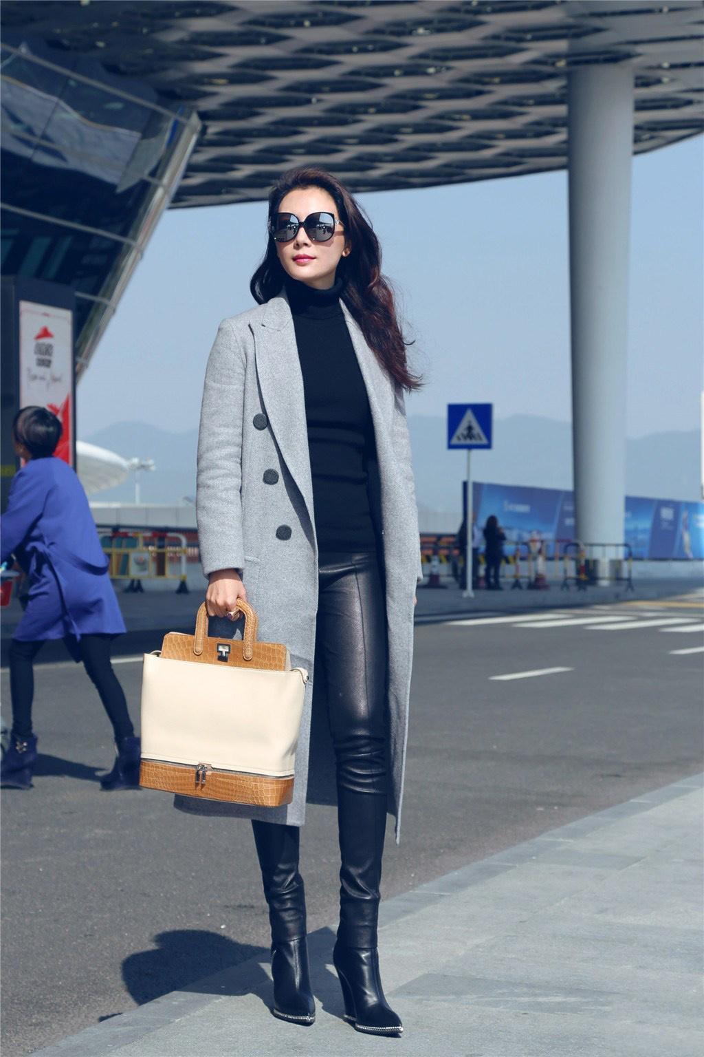 40女性穿大衣别老配打底裤跟着陈数这么穿简直不要太气质